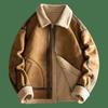 Men's Suede Plush Lined Autumn Stand-Up Collar Jacket