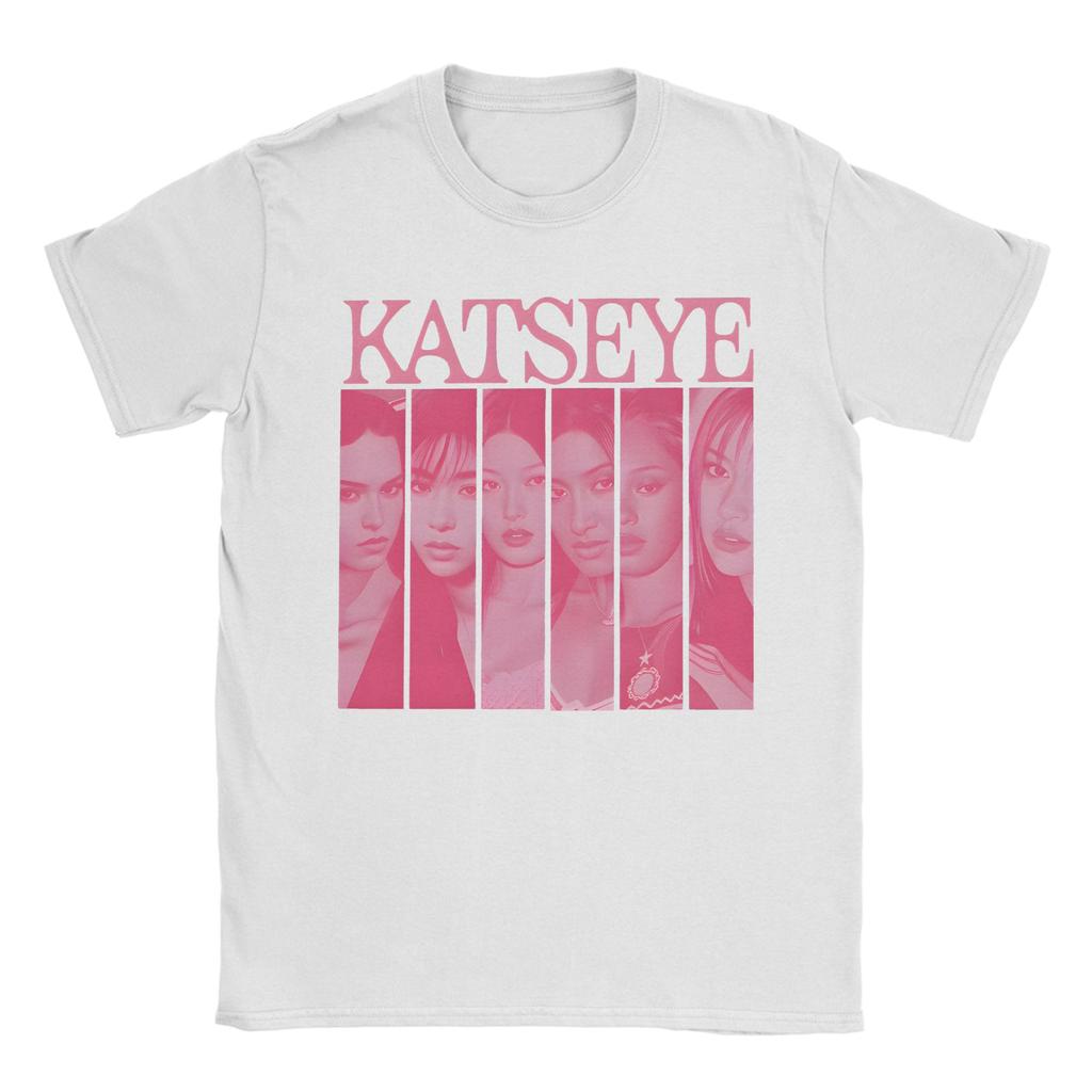 Novelty Katseye Kpop Idol TShirts Unisex Unisex Crew Neck Cotton T Shirt Beautiful Chaos Album Short Sleeve Tees Gift Idea Tops