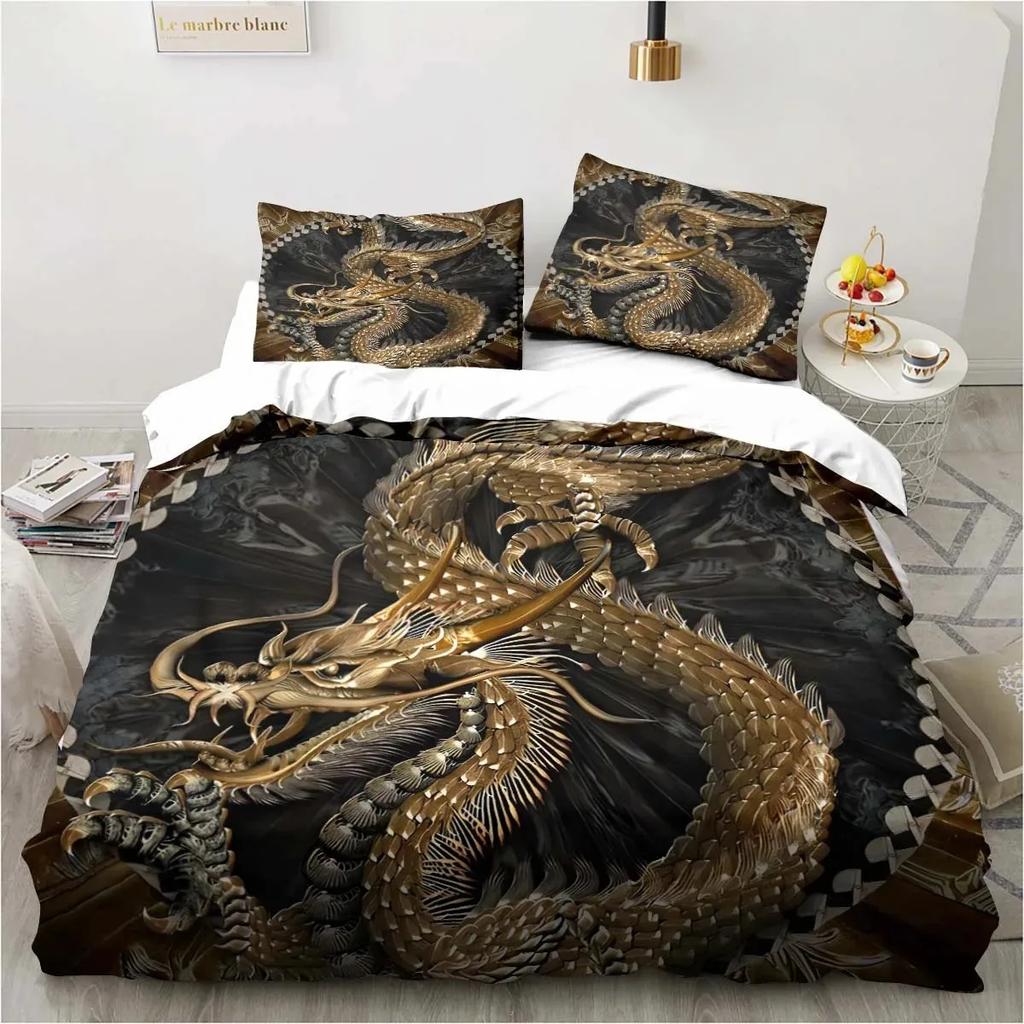 Dragon Bedding Halloween Magic World Gift Twin Bedding Set 3 Piece Comforter Set Bed Duvet Cover Double King Cover