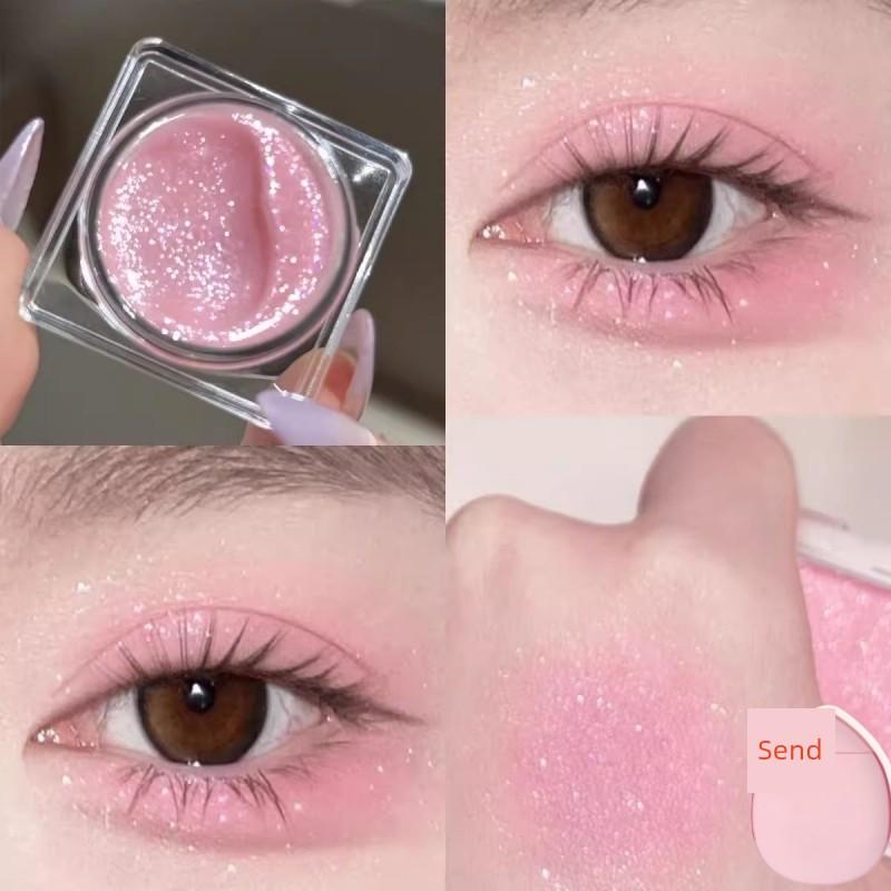 Clear Korean Sweet Girl Atmosphere! Pink Eye Shadow Plate Diamond in the Debris Thin and Glittering Pure Desire Blush One Brightening Eye Shadow