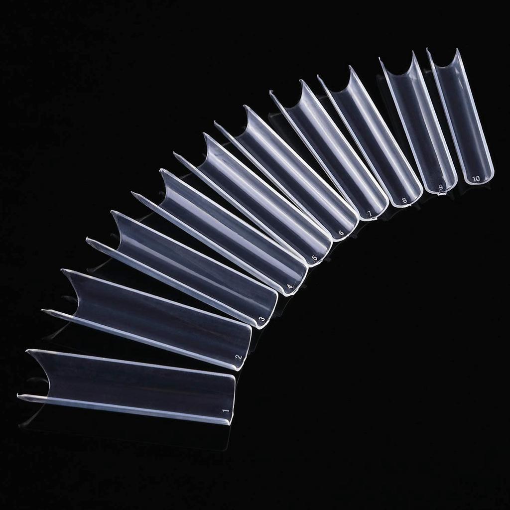200PCS Extra Long False Nail Tips Acrylic Gel Salon Half Cover Tip Nail Tools