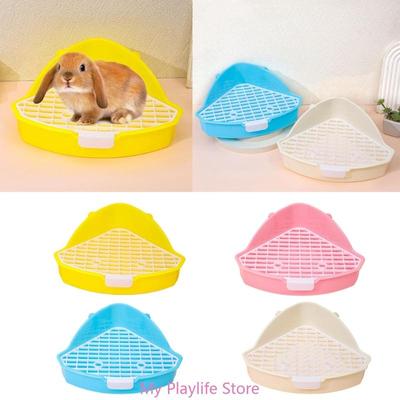 Small Animal Potty Trainer Corner Toilet Pet House Corner Litter Box Corner Litter Tray for Hamster Chipmunk