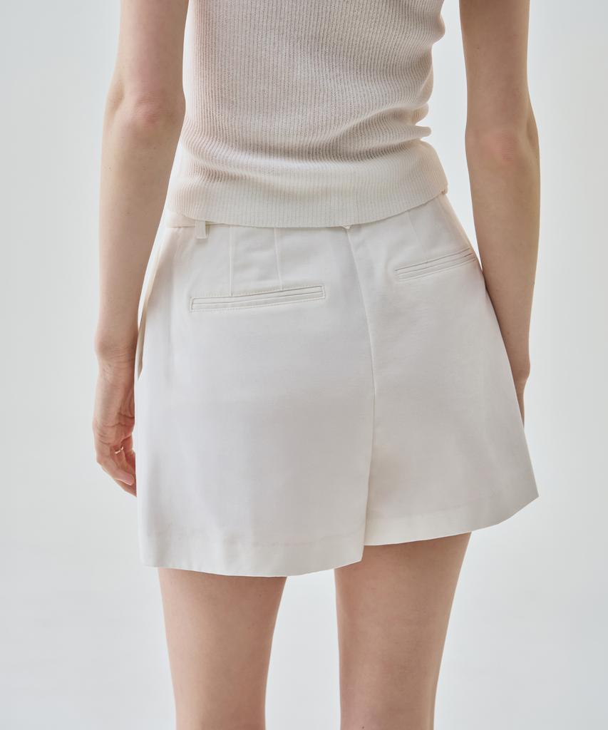 Deuloupisumeon One-Pleat Twill Cotton Shorts [L.Beige]