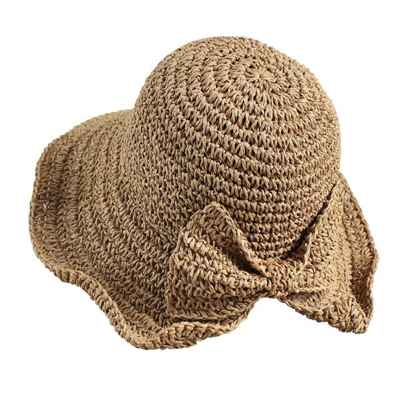 Foldable Wide Brim Straw Hat for Women | Summer Beach Sun Hat Packable Travel