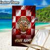 Custom Name Atlético San Lorenzo de Almagro Beach Towel - Soft, Ultra-Absorbent Microfiber, Lightweight, Perfect for Beach, Parties, Travel, Camping