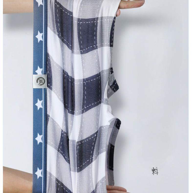 Pánské šortky Kalhotky Prodyšné Sportovní šortky s kostkovaným potiskem U-konvexní 3D rozkrok Spodní prádlo Pohodlné Stylové Elastický pas Široké boxerky