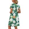 Dresses For Women Short Sleeve Print Round Neck Casual Dresses Waist Dress With Pockets