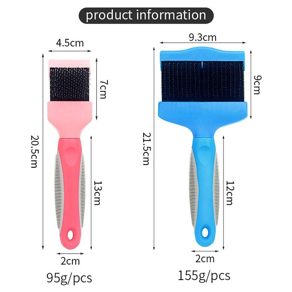 Stainless Steel Pet Hair Brush Double Sided Pet Hair Cleaning Comb Pet Hair Detangling Comb  Cats