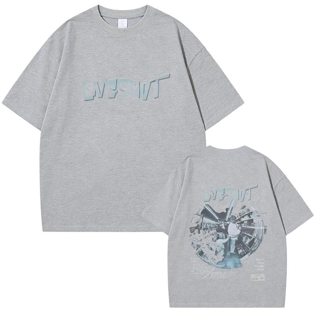 Korean Band Lngshot Graphic Tshirt Unisex Women Clothing Kpop Fashion Trend Short Sleeve Unisex Casual Oversized Crewneck T Shirts