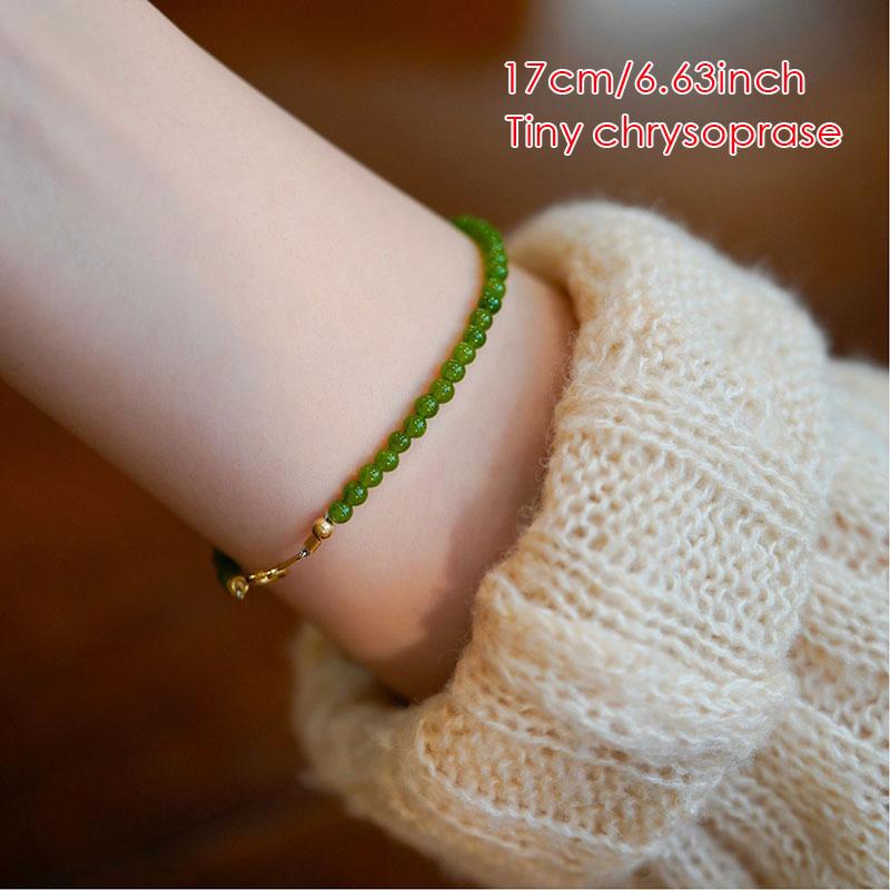 Dainty Tiny Blue Natural Stone Moonstone Beads Bracelet for Women Healing 7 Chakra Delicate Small Stacking Bracelet