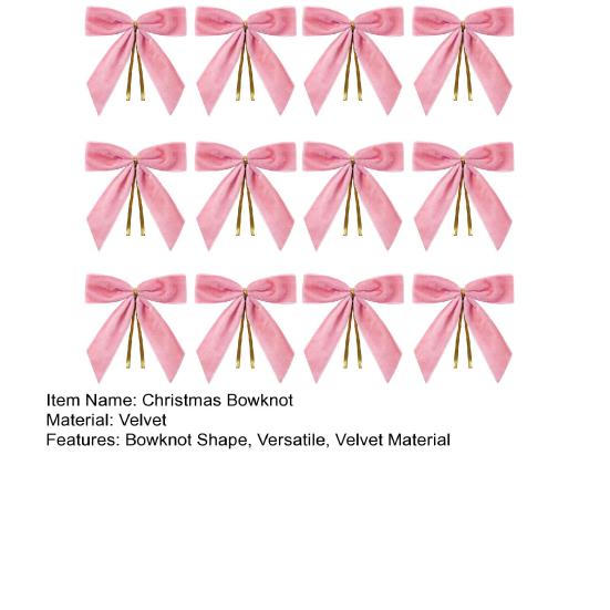 12/24Pcs Red Small Velvet Christmas Bows DIY Gift Wrapping Crafts Red Christmas Bowknot Wedding Party Decoration