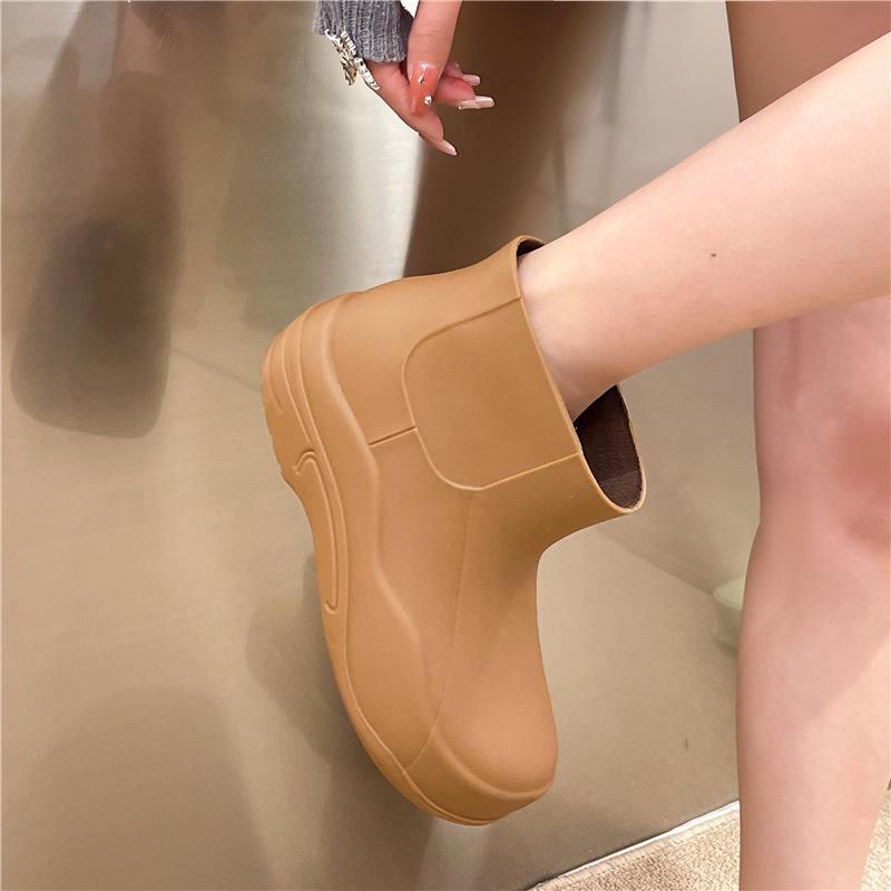 Rain Shoes Women's Short Water Boots Fashion Water Shoes Fleece Warm Low-top Adult Rain Boots Women's Work Waterproof Glue Shoes