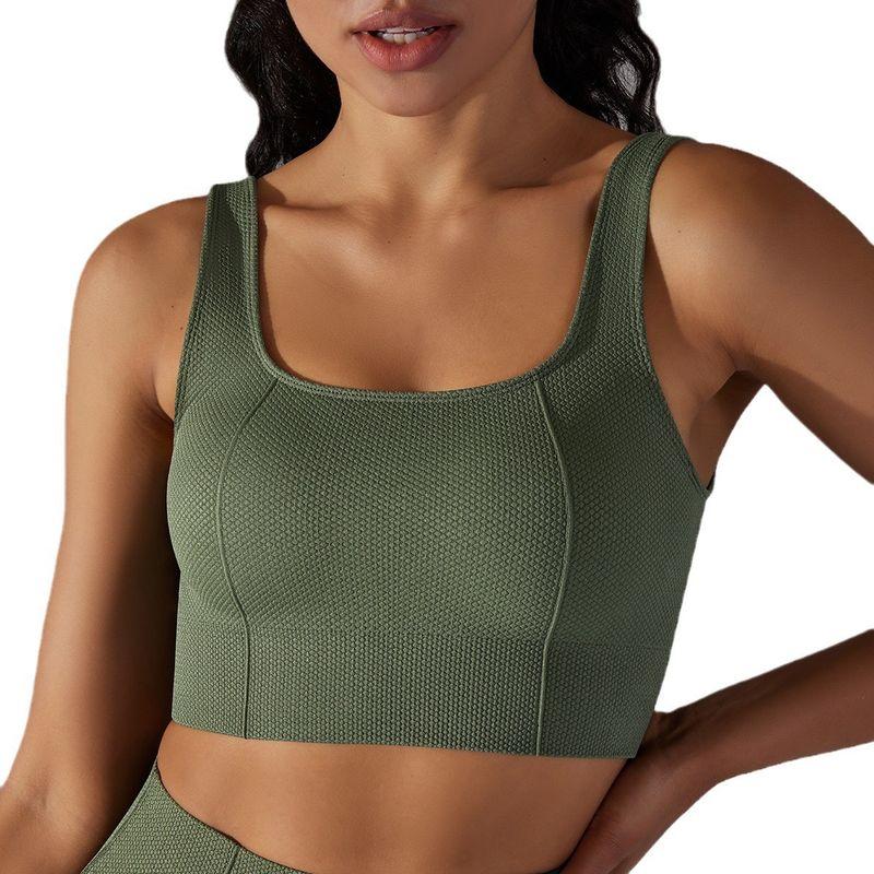 Fashion Seamless Tight High Strength Bubble Wrap Sports Bra for Women Push up Beauty Back Yoga Underwear Running Workout Vest