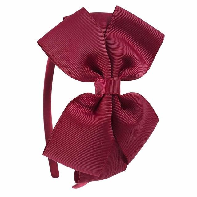 20 Solid Color Bows Hairbands Wide Large Bownot Ribbon Hair Hoop Bands For Baby Girls Kids Children's Hair Accessories Hairbands