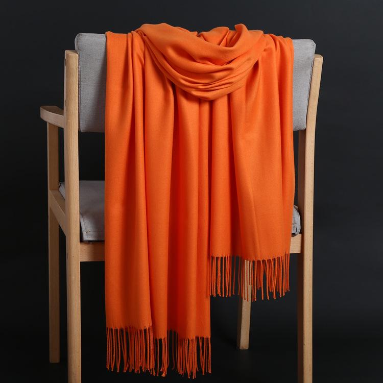 

2024 Осень и зима Новый удлиненный кашемировый шарф универсальный женский теплый шарф для защиты шеи двухсторонний шарф шаль 200*65CM