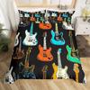 Music Guitar Duvet Cover Digital Printing Set Bedding Decorative Quilt Cover Pillowcase Three-Piece Set