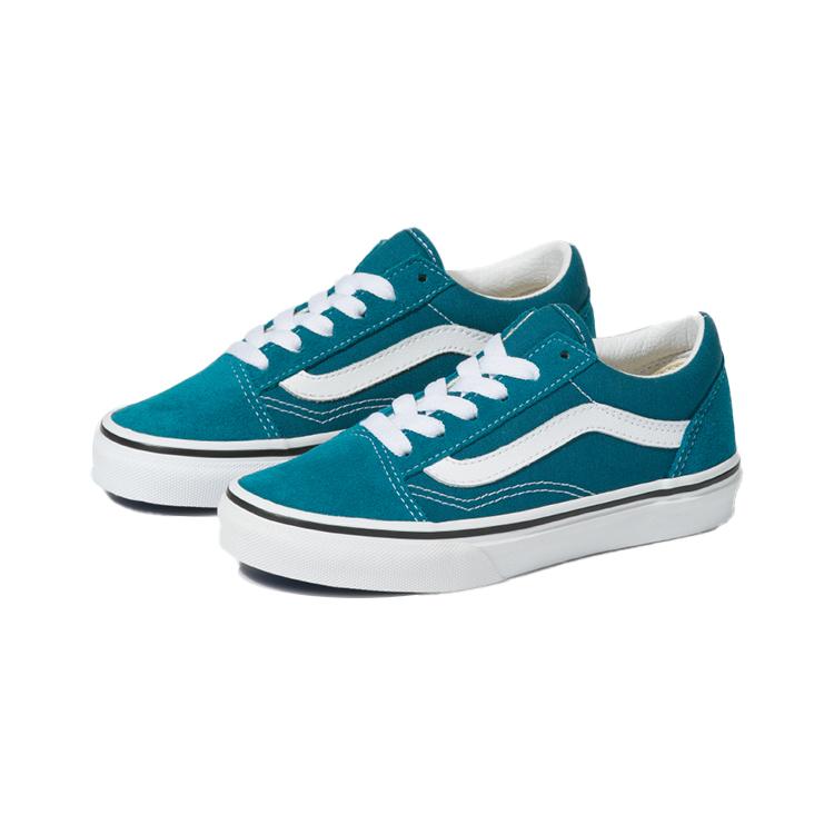 Vans Old Skool Low top Kids' Skateboarding Shoes White Blue Children Aged 3 7 Years Old VN000W9T9EM