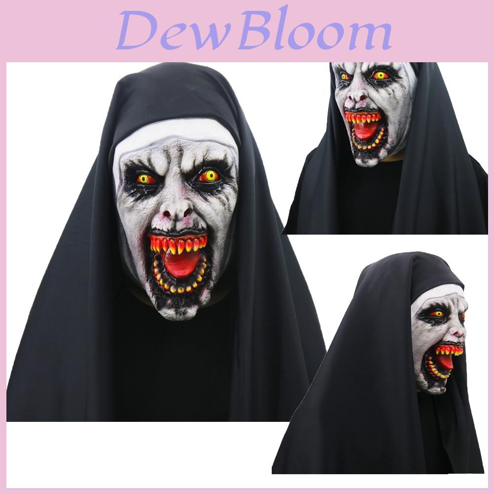 Maschera Horror Spaventosa da Suora Cosplay Valak Lattice Spaventoso Faccia Intera Con Foulard