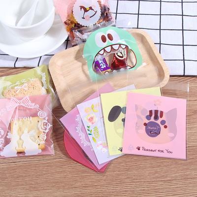 100 bucăți pentru nuntă pungi autoadezive biscuiți mici 7x7 + 3 cm pungă de bomboane coapte pentru prăjituri ambalaje alimentare pungă de plastic decor transparent pentru petreceri lucrat manual