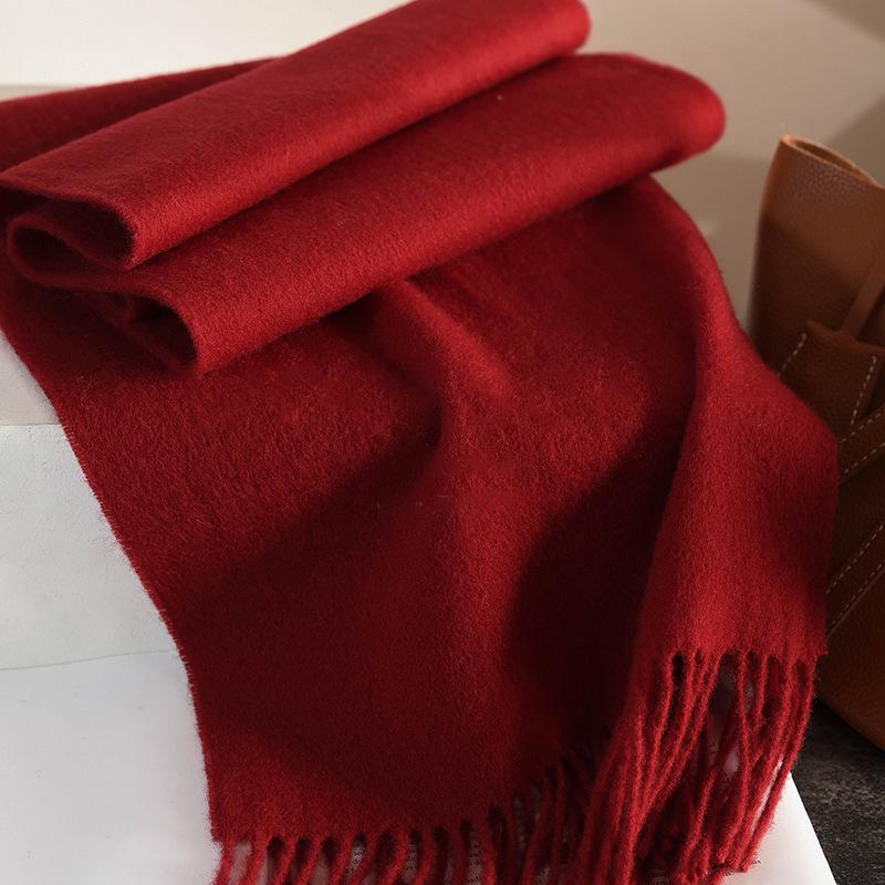 Winter Narrow Scarf 100% Wool Scarf Hot Selling Solid Color Scarf Men's and Women's Universal Warm and Cold Proof Scarf Poncho