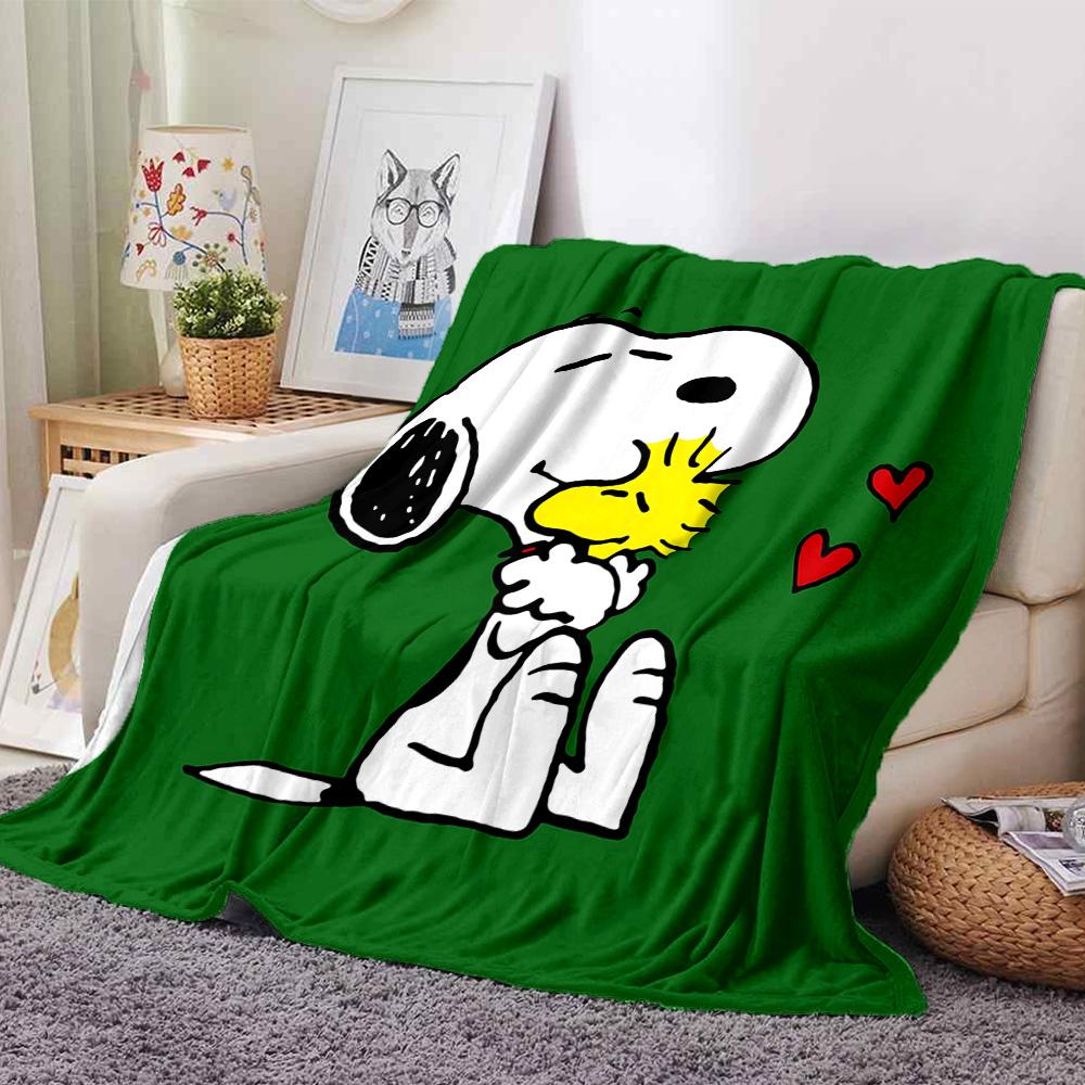 1pc Snoopys Happy Dance Flannel Blanket,Ultra Soft Warm Plush Throw for Home Bedroom Bed Sofa Cover Camping Picnic gift Y72434