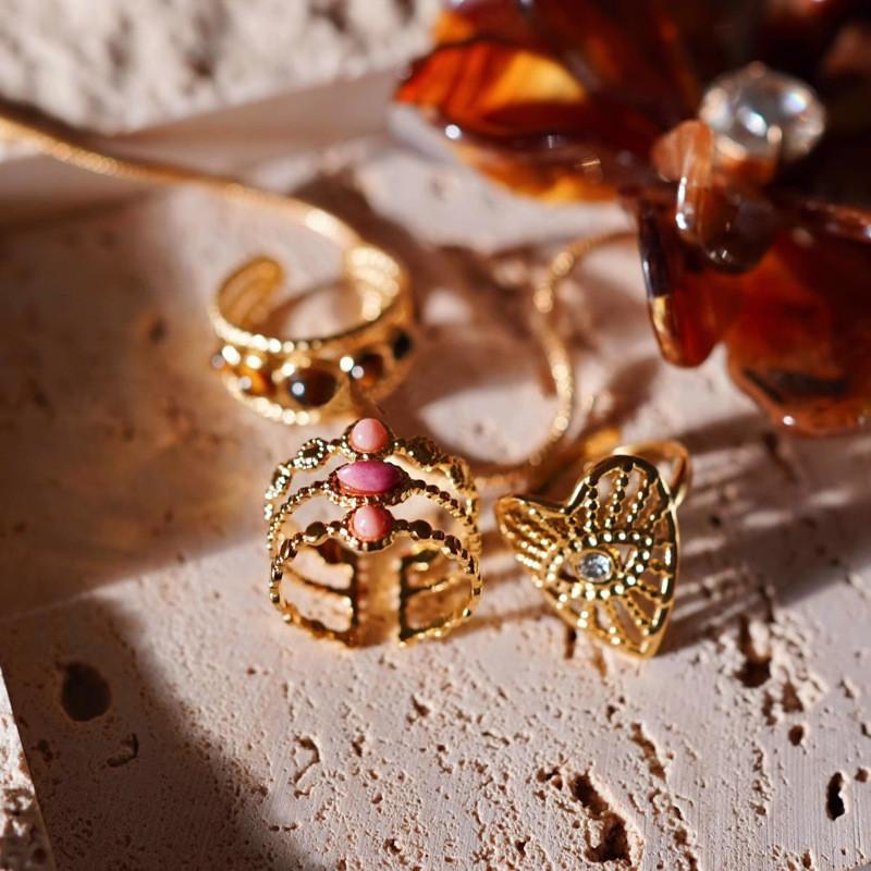 Chic Adjustable Open Finger Ring For Women Featuring Unique Geometric Design And Stylish Copper Material