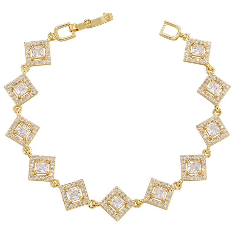 ZHUKOU 8 styles Gold Women's Bracelet CZ Crystal Zircon Shiny Bracelet Women Jewelry VL143