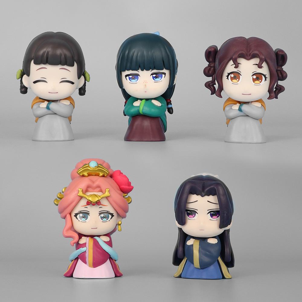 Car Beautiful Stickers Unisex Stock In The Apothecary Diaries Maomao Jinshi Mini Figure Anime Periphery Cute Kawaii Sitting Toys Desktop Car Ornaments Model Gifts