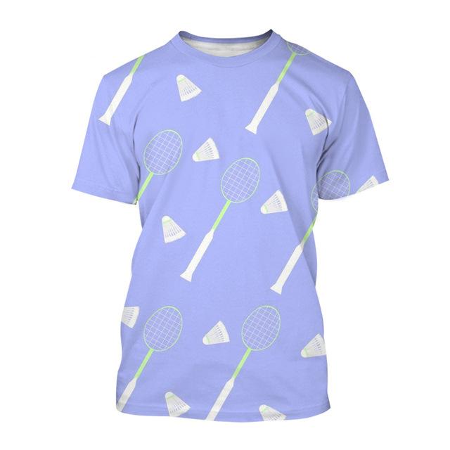 

Unisex Badminton Print T-Shirt - Crew Neck, Short Sleeve, Athletic, Fitness-Friendly & Breathable S