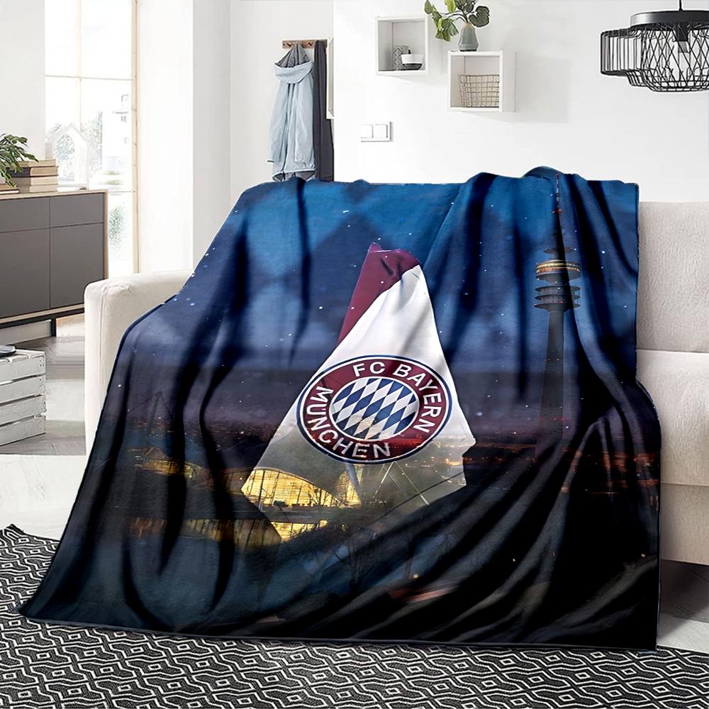 Coperte con stemma del Bayern Monaco in flanella stampata, traspiranti, calde, da divano, per casa, ufficio, copriletti 0708a118