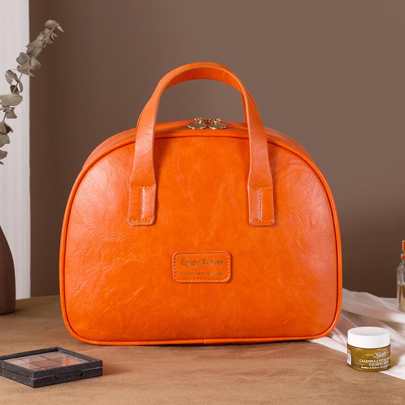 2025 Ölwachsleder Damen Kosmetiktasche - Große Kapazität, Wasserdicht, Leichter Luxus, Tragbare Reise-Toilettentasche