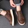 Fashion Classic Retro Handmade Casual Mens Oxford Shoes Top Comfort Men Fashion Men High Quality Leather Thick Soled Non-slip Work Shoes