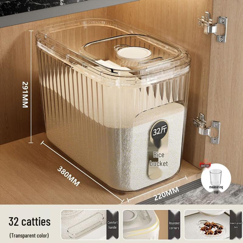 Pojemnik do przechowywania ryżu i karmy dla zwierząt domowych o dużej pojemności, szczelny, do użytku domowego