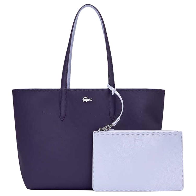 Lacoste Classic Logo Fashion Simple Tote Bag Shopping Shoulder Bag Women tote bags Purple NF2142AA-R38