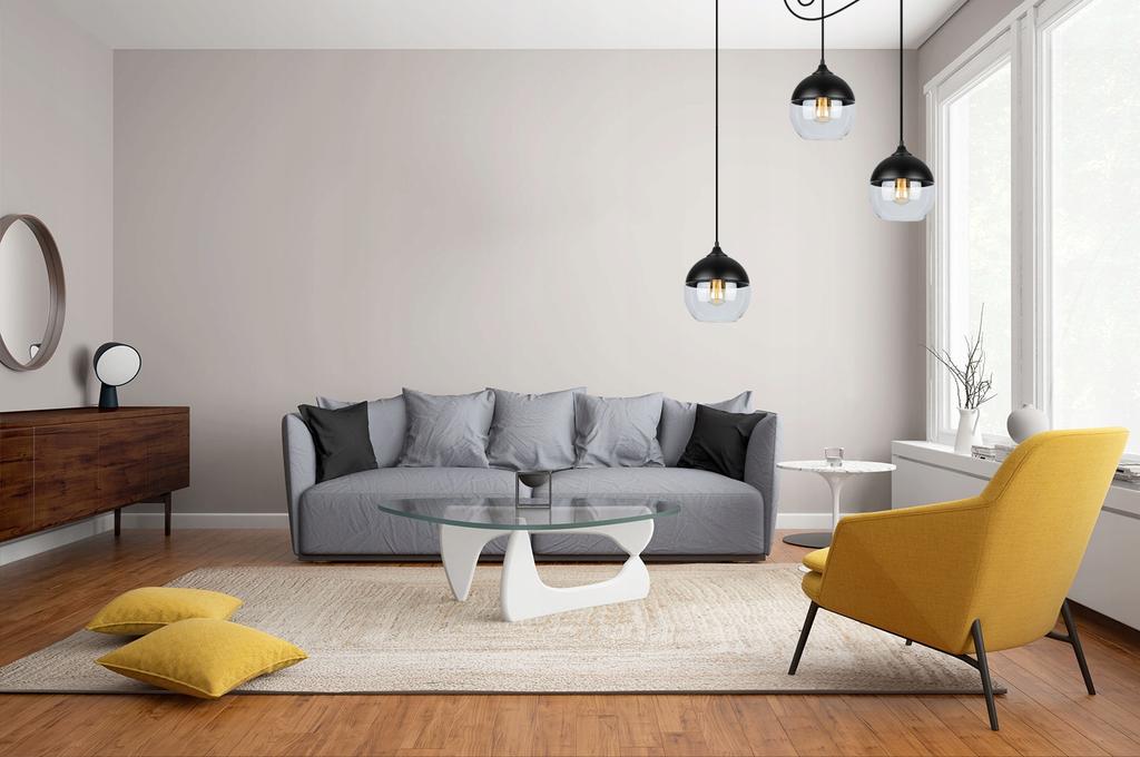 ELEGANT SPIDER HÄNGELAMPE GLAS-SCHIRM