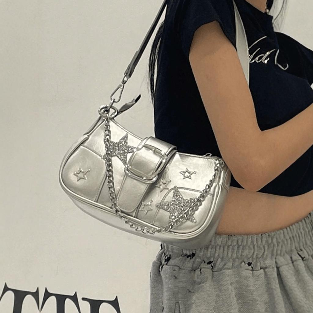 Daylight Wants Stars, Crescent Moon Bag Y2K Niche Design, Sweet And Versatile Summer Millennial Shoulder Armpit Bag Women