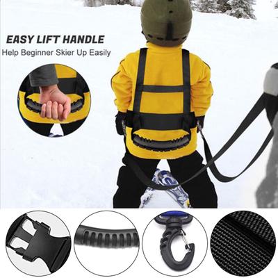 Children Ski Training Harness with Easy Lift Handle Heavy Duty Teach Kids Speed Control Beginner Snowboarding Skiing Auxiliary Trainer Traction Safety