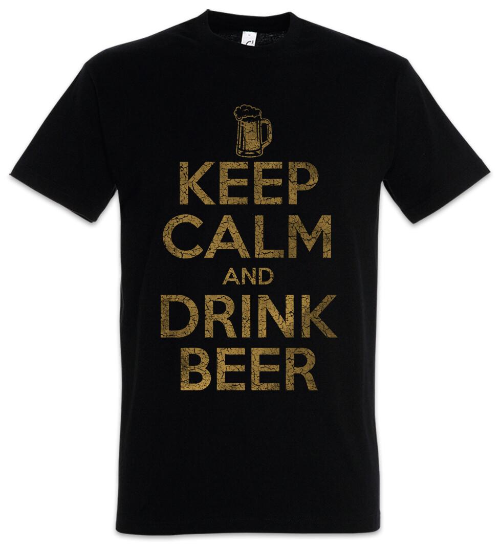 

Keep Calm And Drink Beer Mens T-Shirt Mens Womens Tees Top Hoppy Happy Life Beer Brewer Brewery L