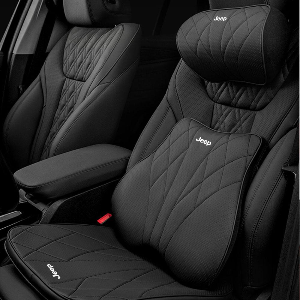 CQAHOI1 New Car Headrest Lumbar Pillow Memory Foam Auto Neck Waist Support Backrests For Jeep JPB Compass Grand Patriot Liberty Renegade