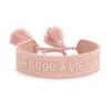 European & American Cross-border Embroidery Bracelet | Handmade Tassel & Letter Logo