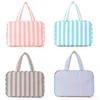 Large Capacity Travel Wash Handbag Striped Make Up Bag Travel Storage Bag  Space Saving