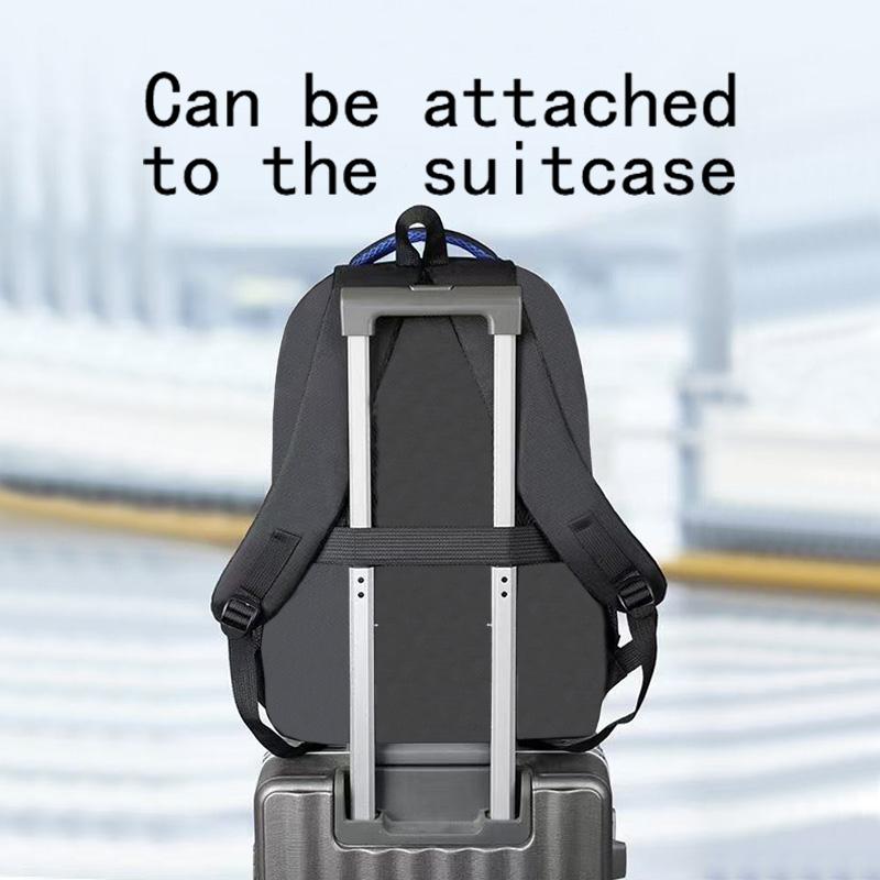 Comfort Padded Business Laptop Backpack Men Oxford Cloth Rucksack With Luggage Strap for School Work Outdoor Trip