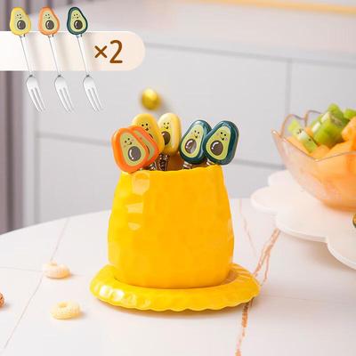 LISM Fruit Fork & Pick Set with Draining Holder