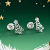 Exquisite and small Korean version of stud earrings for women, painted oil Christmas tree lady jewelry TikTok Christmas jewelry