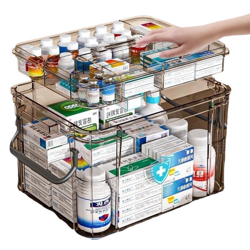 Portable Multi-Layer Medicine Box - Household Large Capacity Transparent Pill Organizer