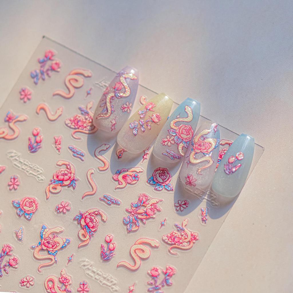 Tomoni Japanese-Style Snake Year Nail Art Stickers - Thin, Durable, and Popular Phone Case Decorations