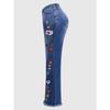 Elastic Embroidered Elegant Temperament Flared Jeans Women's Fashion Comfortable Slim Fit Mid Waist Jeans Women
