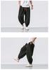 2024 Men's Linen Casual Pants: Chinese & Japanese Style, Loose Wide Leg, Tapered Plus Size Harem Carrot Pants