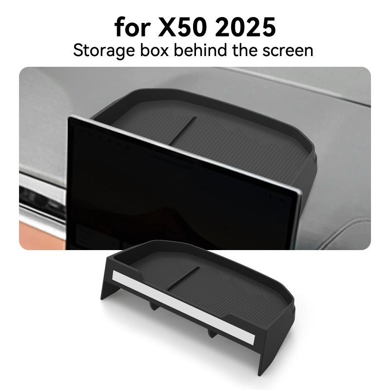 Compatible with 25 Proton X50 Models: Central Control Screen Storage Box and Rear Storage Organizer for Car Interior Modification.