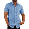 Summer Lapel Casual Short Sleeve Button Men'S Striped Shirt Men'S Wear